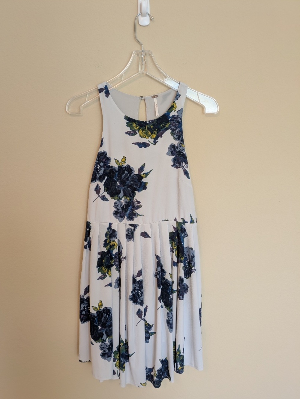 Free People Flutter By Pleated Mini Dress Cloud Combo